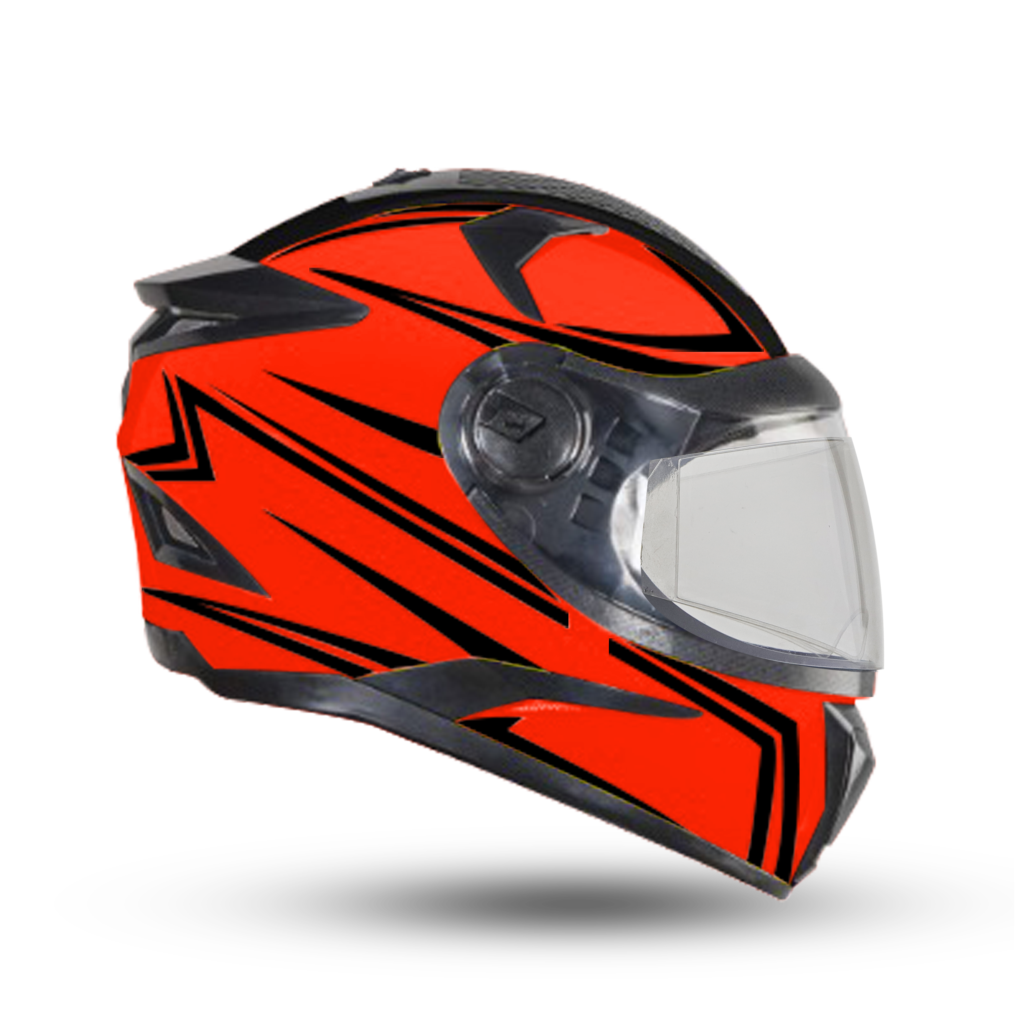 Steelbird 7Wings Robot Opt ISI Certified Full Face Helmet With Night Reflective Graphics (Glossy Fluo Red Black With Anti Fog Clear Visor)